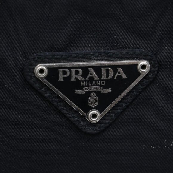 Prada Triangle Logo Black Nylon Handbag - Picture 16 of 16